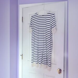 ASOS Lace Trim Striped Dress